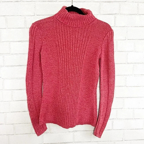 Sundance Pinkish Red Pullover Turtleneck Sweater Cotton Blend Women's Size XS - Picture 1 of 5